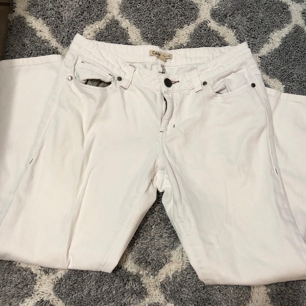 3/$15 CAbi White skinny jeans